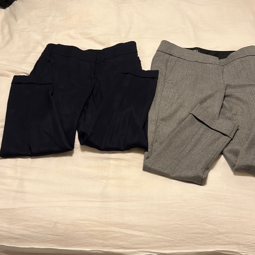 2 pairs cuffed pants with pockets front and back
